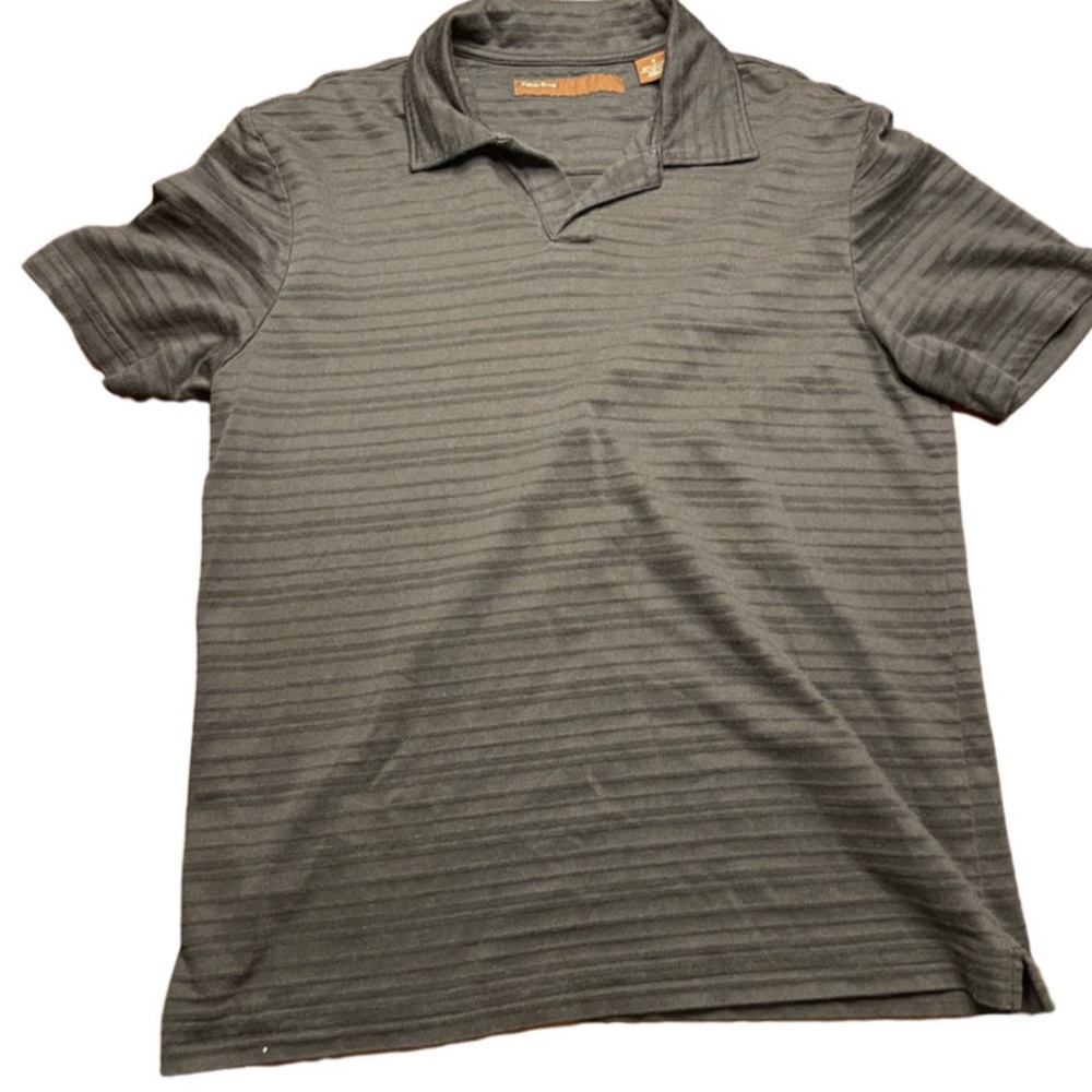 Perry Ellis Black Mens Polo Collard Short Sleeve Size Small